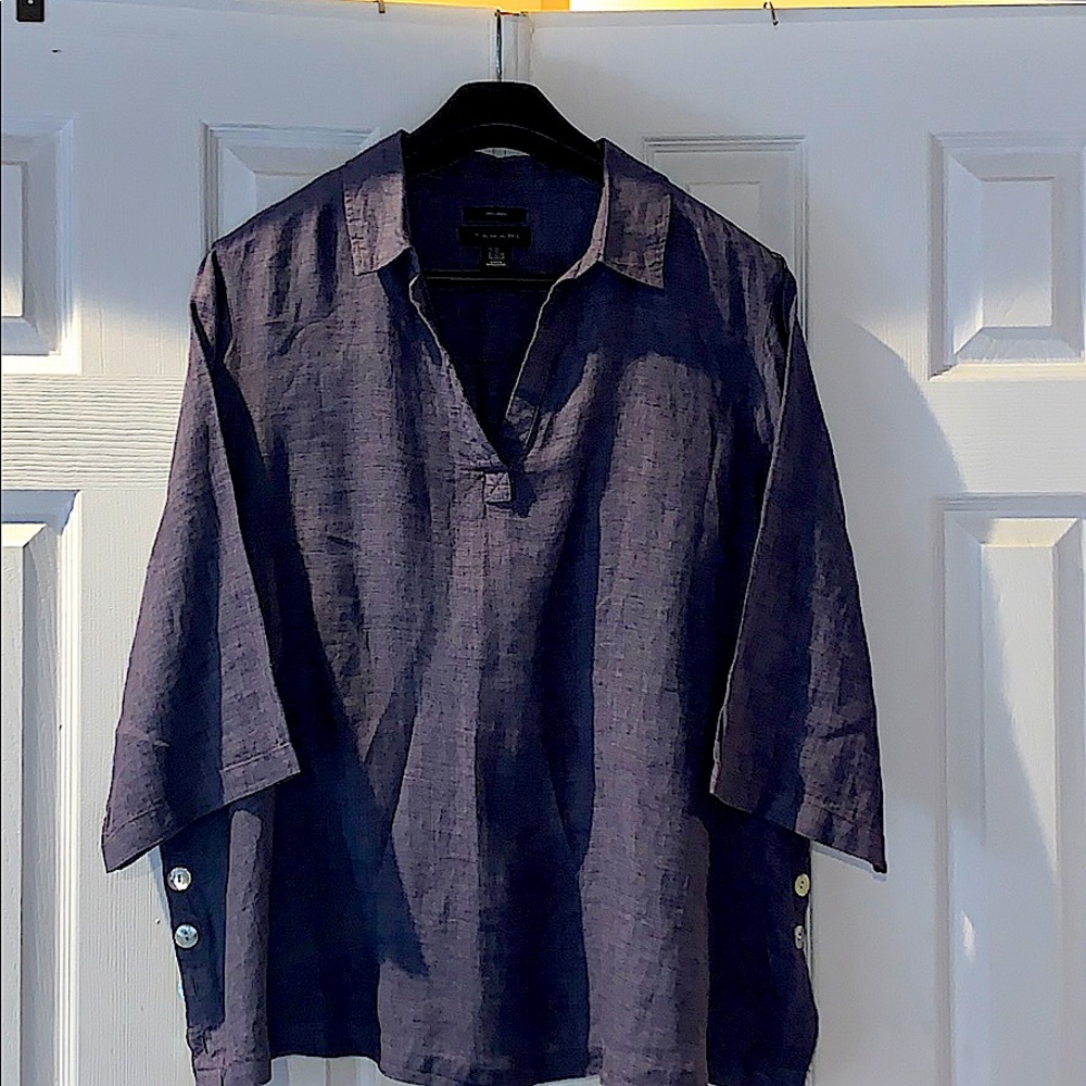 💎TAHARI FINE LINEN BLOUSE💎